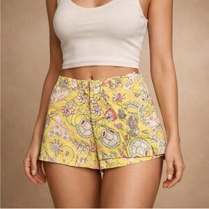 TIBI Signature Floral Cotton Shorts – Italian-Made with Stretch Size 4